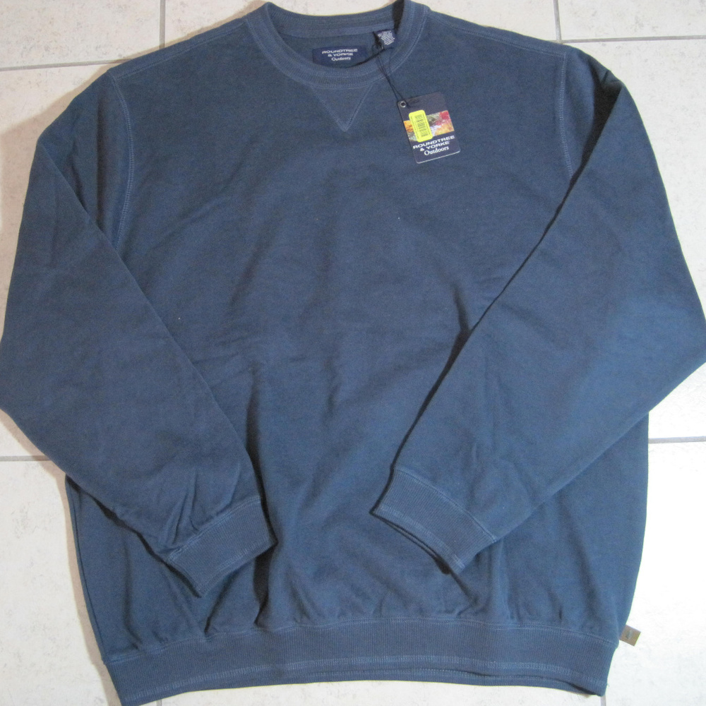 ROUNDTREE & YORKE MEN CREWNECK BLUE SWEATSHIRT XL - Picture 1 of 4